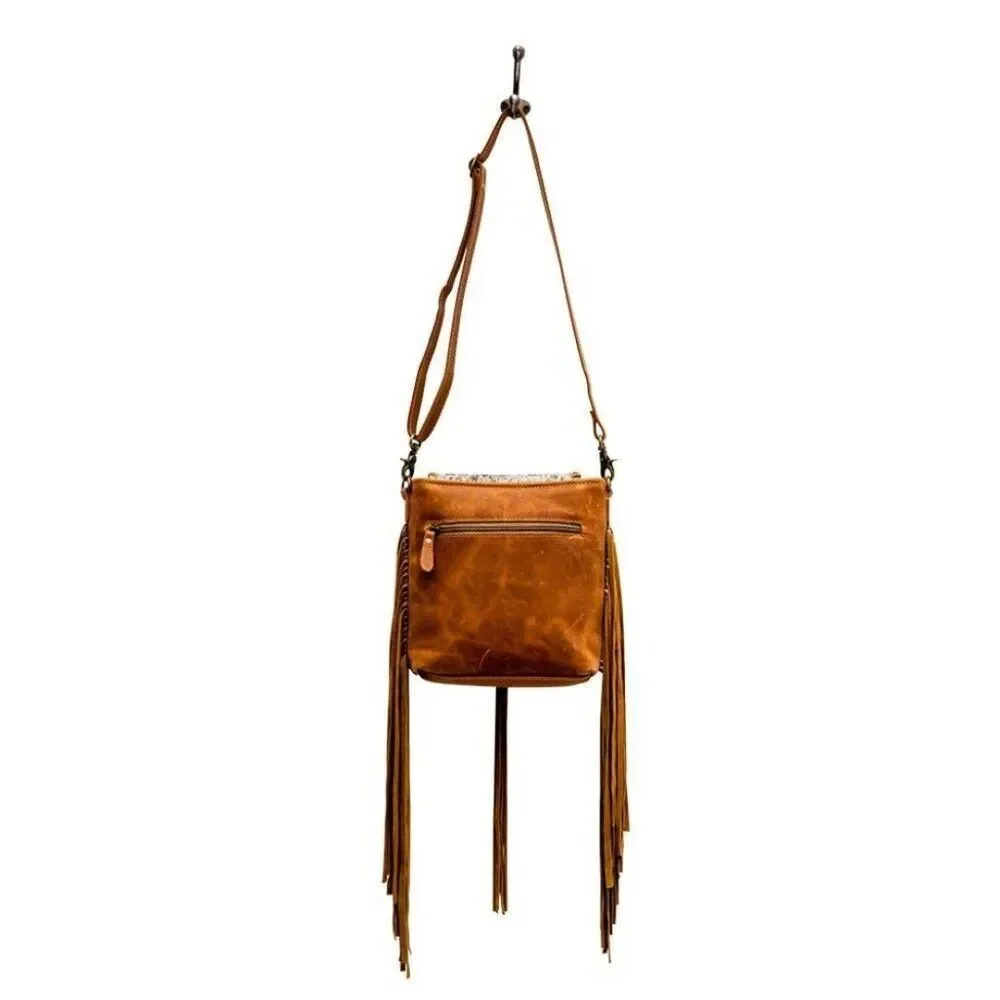 Myra Bag Handmade Maushold Leather & Hairon Upcycled Canvas & Cowhide